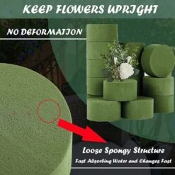 Bloc De Mousse Florale 14 Pièces Bloc D'éponge De Fleur Ronde Mousse Verte Pour Fleurs Arrangement De Fleurs Mousse Bricolage Plateaux De Cylindre Humide Mousse Florale Pour Fleurs Artificielles Pour -Pas Cher Flore Calme Magasin 95740219 3