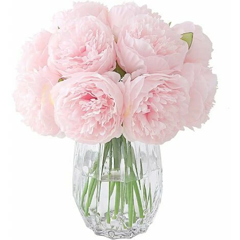 Pivoines Artificielles, 10 Têtes De Pivoine En Soie Fausse Fleur Pour La Décoration De Rebord De Fenêtre D'hôtel De Bureau à Domicile De Mariage, Centres De Table-2 Bouquets (Rose Clair) 3 Pivoines Artificielles, 10 Têtes De Pivoine En Soie Fausse Fleur Pour La Décoration De Rebord De Fenêtre D'hôtel De Bureau à Domicile De Mariage, Centres De Table-2 Bouquets (Rose Clair)