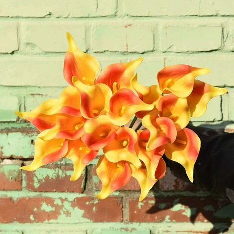 Bouquet Artificiel 24 Pcs Lys Calla Latex Artificiel, Bouquet De Fleurs De Lys Calla Réaliste À Tige Unique Pour La Maison, Fête, Bureau, Décoration De Mariage, Arrangements Floraux (Sunset Red) 5 Bouquet Artificiel 24 Pcs Lys Calla Latex Artificiel, Bouquet De Fleurs De Lys Calla Réaliste À Tige Unique Pour La Maison, Fête, Bureau, Décoration De Mariage, Arrangements Floraux (Sunset Red) – Image 3