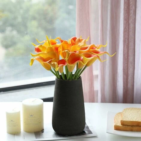 Bouquet Artificiel 24 Pcs Lys Calla Latex Artificiel, Bouquet De Fleurs De Lys Calla Réaliste À Tige Unique Pour La Maison, Fête, Bureau, Décoration De Mariage, Arrangements Floraux (Sunset Red) 6 Bouquet Artificiel 24 Pcs Lys Calla Latex Artificiel, Bouquet De Fleurs De Lys Calla Réaliste À Tige Unique Pour La Maison, Fête, Bureau, Décoration De Mariage, Arrangements Floraux (Sunset Red) – Image 4