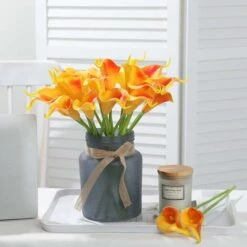 Bouquet Artificiel 24 Pcs Lys Calla Latex Artificiel, Bouquet De Fleurs De Lys Calla Réaliste À Tige Unique Pour La Maison, Fête, Bureau, Décoration De Mariage, Arrangements Floraux (Sunset Red) 11 Bouquet Artificiel 24 Pcs Lys Calla Latex Artificiel, Bouquet De Fleurs De Lys Calla Réaliste À Tige Unique Pour La Maison, Fête, Bureau, Décoration De Mariage, Arrangements Floraux (Sunset Red) -Pas Cher Flore Calme Magasin 96340320 5