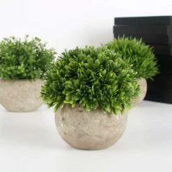 3Pcs Plantes D'intérieur Artificielles, Fausses Plantes En Plastique Avec Pots Gris Décoration De Gazon Artificiel En Plein Air Bureau De Mariage Table à Manger Jardin Nouveaux Cadeaux Pour La Maison -Pas Cher Flore Calme Magasin 97196690 3