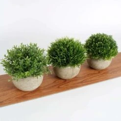3Pcs Plantes D'intérieur Artificielles, Fausses Plantes En Plastique Avec Pots Gris Décoration De Gazon Artificiel En Plein Air Bureau De Mariage Table à Manger Jardin Nouveaux Cadeaux Pour La Maison -Pas Cher Flore Calme Magasin 97196690 5