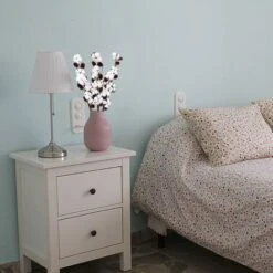 3pcs Fleurs Coton Naturelles 6 Têtes Bouquet De Fleurs Sechees Naturelles Deco Blanc 72cm Branche De Coton Sechee Avec Pommes De Pin Pour Balcon Mariage Table Composition Floral -Pas Cher Flore Calme Magasin 97500408 5