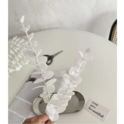 20 Pcs Artificielle Argent Eucalyptus Branches 38 Cm Pulvérisation Feuille D'Eucalyptus Pour Vacances Plantes Fête De Mariage Jardin Bureau À Domicile Extérieur Intérieur Décoration -Pas Cher Flore Calme Magasin 97554718 4