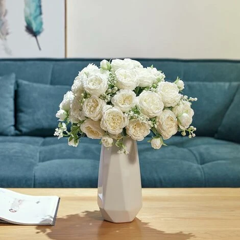 4 Bouquets De Roses Artificielles Faux Bouquet Bouquet De Décoration De Mariage En Soie 5 4 Bouquets De Roses Artificielles Faux Bouquet Bouquet De Décoration De Mariage En Soie – Image 3