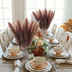 30 Pcs Pampa Herbe Naturelle Roseau Plume Fleurs Séchées Phragmites Bouquet Grand Real Touch Plumes Naturelles Pour Ferme Bureau Chambre Mariage Décor Rustique (17 Pouces) -Pas Cher Flore Calme Magasin 97633018 4