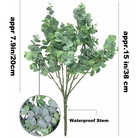 Lot De 3 Branche De Feuilles D’Eucalyptus Argenté Feuillage Fleurs Artificielles Plantes Artificielle Tiges Pour Fête Mariage Décoration De La Maison 4 Lot De 3 Branche De Feuilles D’Eucalyptus Argenté Feuillage Fleurs Artificielles Plantes Artificielle Tiges Pour Fête Mariage Décoration De La Maison – Image 2