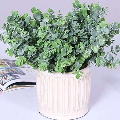 Lot De 3 Branche De Feuilles D’Eucalyptus Argenté Feuillage Fleurs Artificielles Plantes Artificielle Tiges Pour Fête Mariage Décoration De La Maison 5 Lot De 3 Branche De Feuilles D’Eucalyptus Argenté Feuillage Fleurs Artificielles Plantes Artificielle Tiges Pour Fête Mariage Décoration De La Maison – Image 3