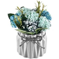 Fleurs Artificielles Avec Vase, Bouquet De Main D'hortensia Et Vase, Ensemble De Fleurs Artificielles De Style Ins, Adapté Au Salon, à La Table à Manger, Au Bureau, Au Mariage, à La Décoration De La M