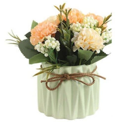 Fleurs Artificielles Avec Vase, Bouquet De Main D'hortensia Et Vase, Ensemble De Fleurs Artificielles De Style Ins, Adapté Au Salon, à La Table à Manger, Au Bureau, Au Mariage, à La Décoration De La M