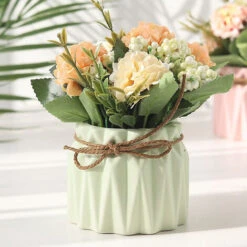 Fleurs Artificielles Avec Vase, Bouquet De Main D'hortensia Et Vase, Ensemble De Fleurs Artificielles De Style Ins, Adapté Au Salon, à La Table à Manger, Au Bureau, Au Mariage, à La Décoration De La M 9 Fleurs Artificielles Avec Vase, Bouquet De Main D'hortensia Et Vase, Ensemble De Fleurs Artificielles De Style Ins, Adapté Au Salon, à La Table à Manger, Au Bureau, Au Mariage, à La Décoration De La M -Pas Cher Flore Calme Magasin 97747378 3