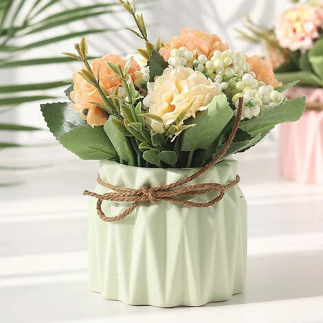 Fleurs Artificielles Avec Vase, Bouquet De Main D'hortensia Et Vase, Ensemble De Fleurs Artificielles De Style Ins, Adapté Au Salon, à La Table à Manger, Au Bureau, Au Mariage, à La Décoration De La M 5 Fleurs Artificielles Avec Vase, Bouquet De Main D'hortensia Et Vase, Ensemble De Fleurs Artificielles De Style Ins, Adapté Au Salon, à La Table à Manger, Au Bureau, Au Mariage, à La Décoration De La M – Image 3