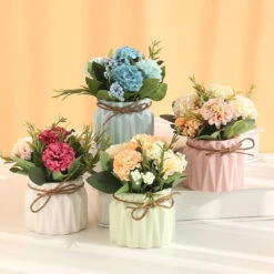 Fleurs Artificielles Avec Vase, Bouquet De Main D'hortensia Et Vase, Ensemble De Fleurs Artificielles De Style Ins, Adapté Au Salon, à La Table à Manger, Au Bureau, Au Mariage, à La Décoration De La M 11 Fleurs Artificielles Avec Vase, Bouquet De Main D'hortensia Et Vase, Ensemble De Fleurs Artificielles De Style Ins, Adapté Au Salon, à La Table à Manger, Au Bureau, Au Mariage, à La Décoration De La M -Pas Cher Flore Calme Magasin 97747378 5