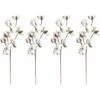 4 Tiges De Coton Blanc Naturel, 10 Capsules De Coton Par Tige, 53,3 Cm, Pics à Fleurs, Style Campagnard, Décoration. -Pas Cher Flore Calme Magasin 98441799 1