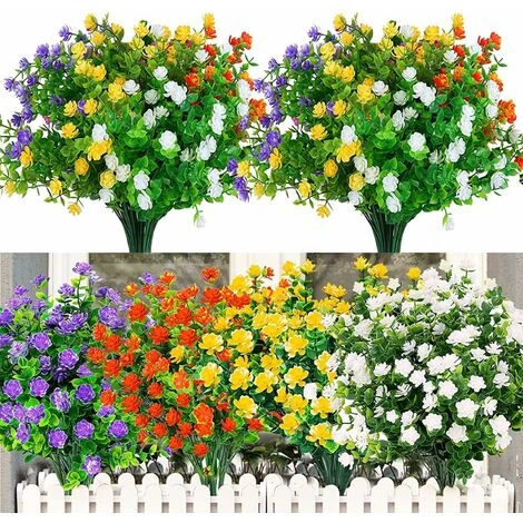 8 Bouquets Fleurs Artificielles Deco, 4 Couleurs UV Résistant Bouquet En Plastique Fleurs Buissons De Fleurs Plantes Suspendues Plantes Artificielles Pour Maison Balcon Jardin Extérieur 3 8 Bouquets Fleurs Artificielles Deco, 4 Couleurs UV Résistant Bouquet En Plastique Fleurs Buissons De Fleurs Plantes Suspendues Plantes Artificielles Pour Maison Balcon Jardin Extérieur